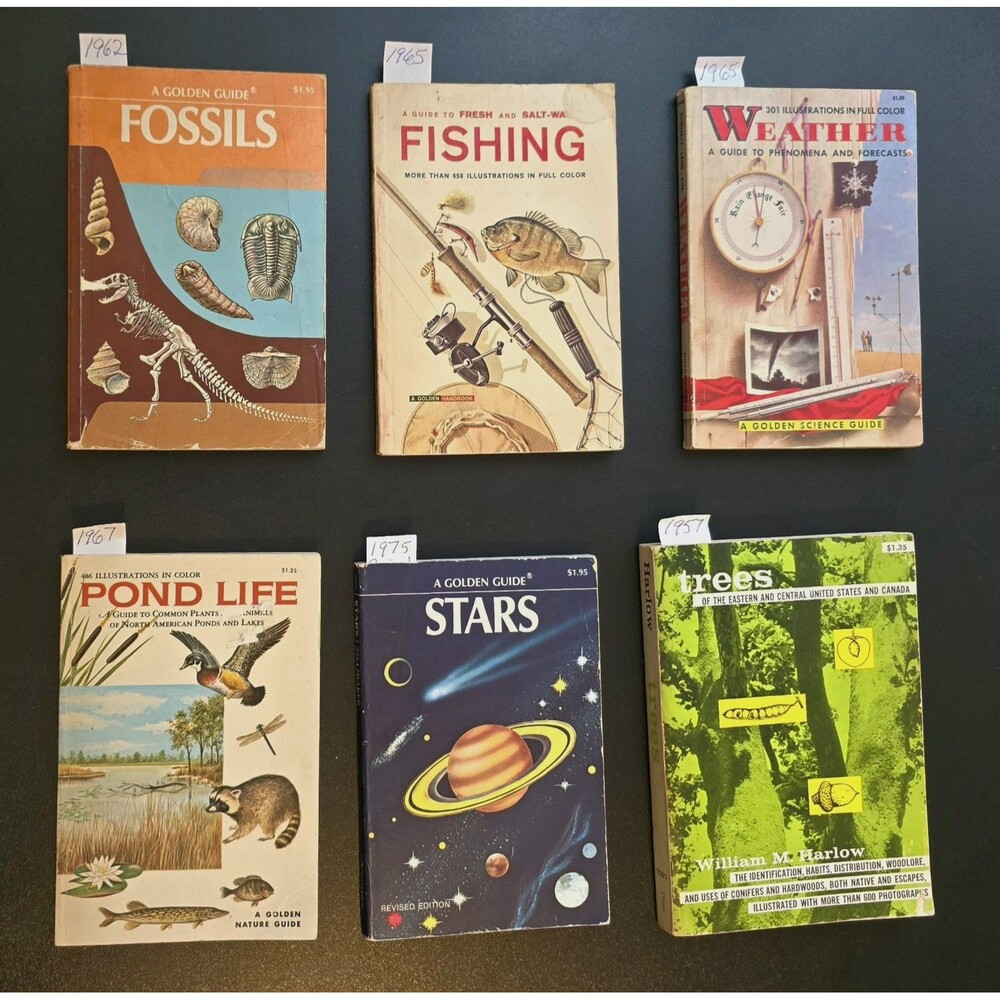 5 Golden Book Guides + 1 Collection 1960s Variety Subjects Spines Not Cracked